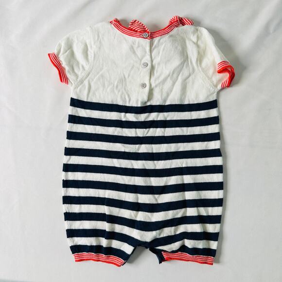 Vintage Nautical Striped Sailor Lightweight Romper - Picture 9 of 10